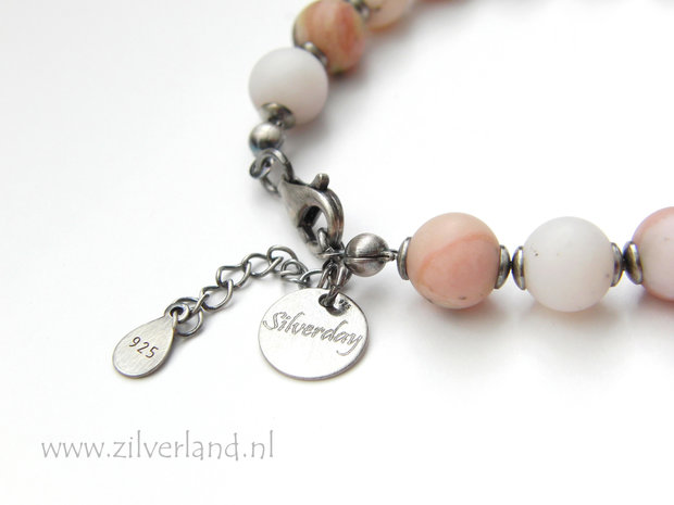 Handgemaakte Edelsteen Armband met Roze Opaal