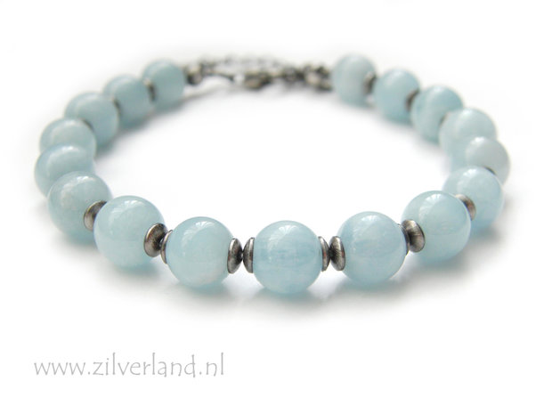 Handgemaakte Edelstenen Armband met Aquamarijn