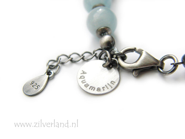 Handgemaakte Edelstenen Armband met Aquamarijn