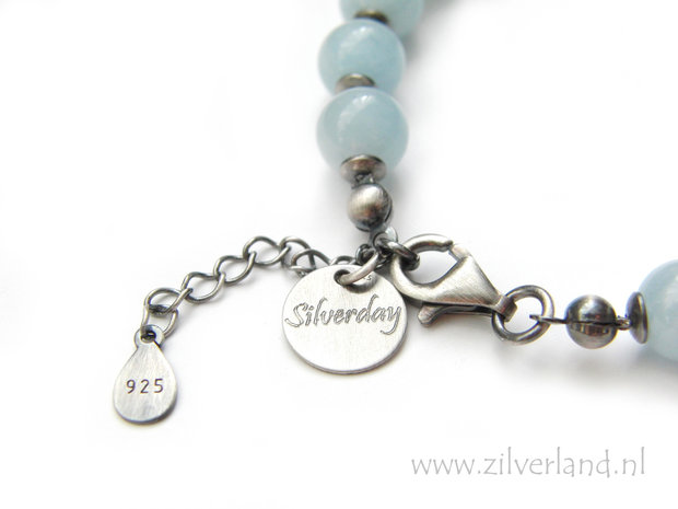 Handgemaakte Edelstenen Armband met Aquamarijn