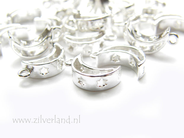 1 Stuk Sterling Zilveren Hanger- Maan met Sterren