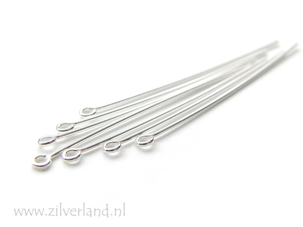 10 Stuks 0,80x5,0cm Sterling Zilveren Kettelstiften
