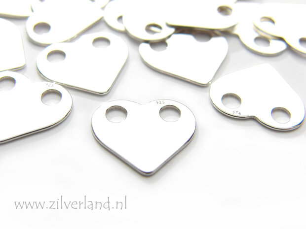 Sterling Zilveren Hanger- Hart 2 Gats