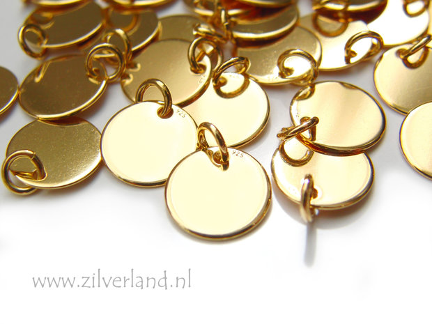 10mm-0,50mm Sterling Zilveren Hanger- Rond Verguld