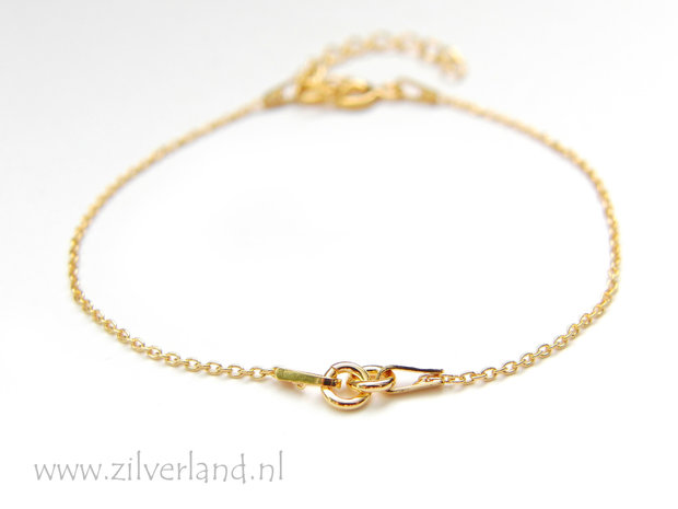 15cm+4cm Sterling Zilveren Armband- Verguld
