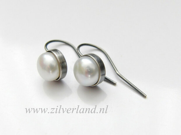 Handgemaakte Zilveren Oorbellen met Parels