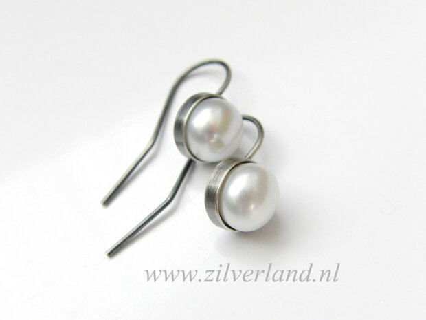 Handgemaakte Zilveren Oorbellen met Parels