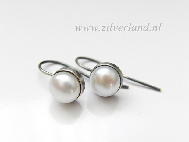 Handgemaakte Zilveren Oorbellen met Parels
