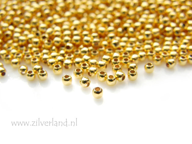 100 Stuks 2mm Sterling Zilveren Kralen- Verguld