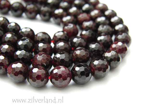 8mm Granaat Edelstenen Kralen- Micro Facet