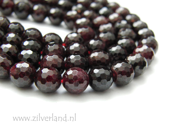 8mm Granaat Edelstenen Kralen- Micro Facet