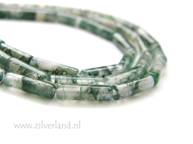 AA Kwaliteit 4x13mm Mosagaat Edelstenen Kralen- Buis