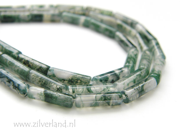 AA Kwaliteit 4x13mm Mosagaat Edelstenen Kralen- Buis