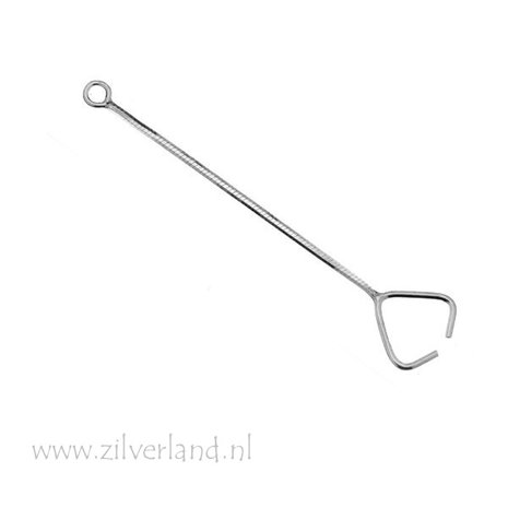 2 Stuks 4cm Sterling Zilveren Kettinkjes met Klem