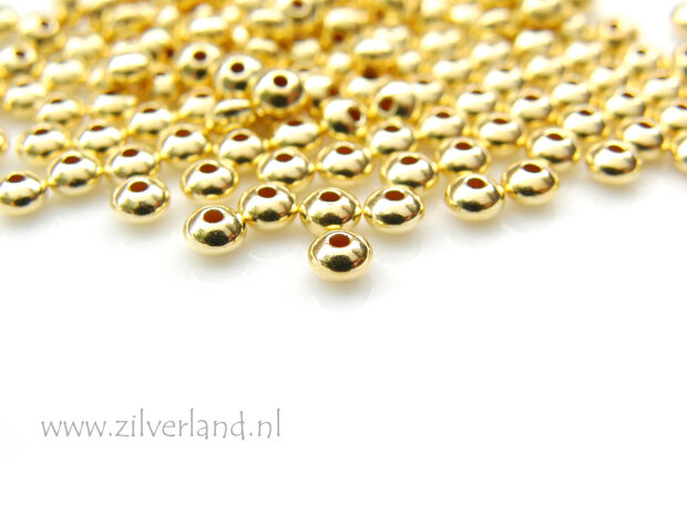 10 Stuks Sterling Zilveren Kralen- Disc Verguld