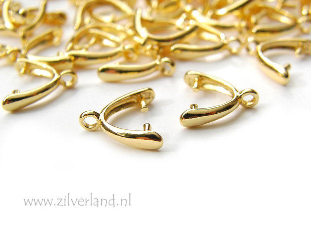 1 Stuk Sterling Zilveren Hangerklem-Verguld