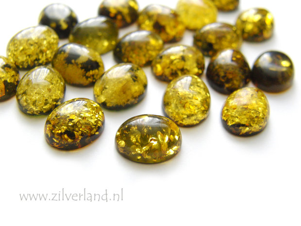 1 Stuk 10x8mm Barnsteen Cabochon