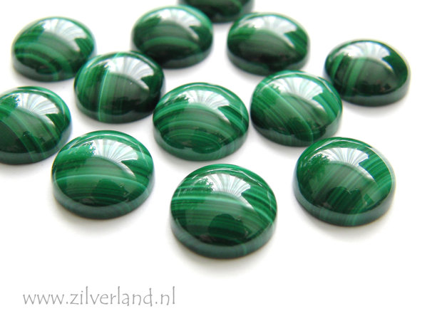1 Stuk 12mm Malachiet Cabochon