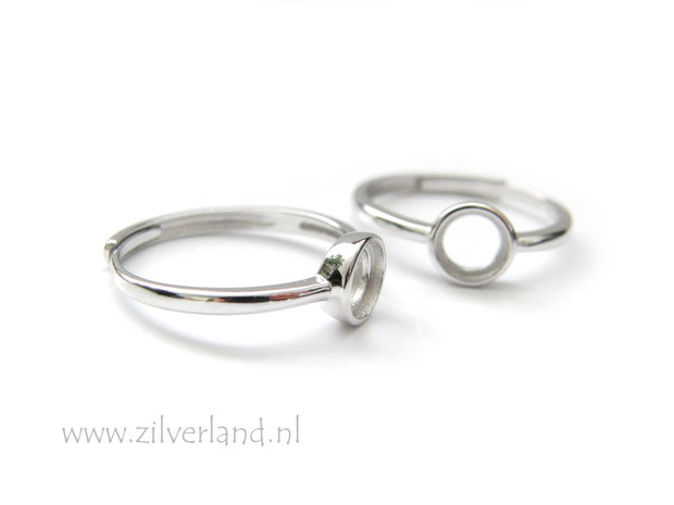 Sterling Zilveren Ring voor 6mm Cabochon