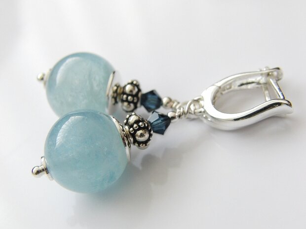 Edelstenen Oorbellen met Aquamarijn