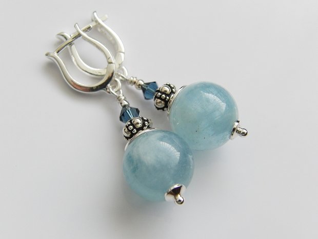 Edelstenen Oorbellen met Aquamarijn