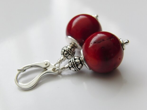 Edelstenen Oorbellen met Koraal