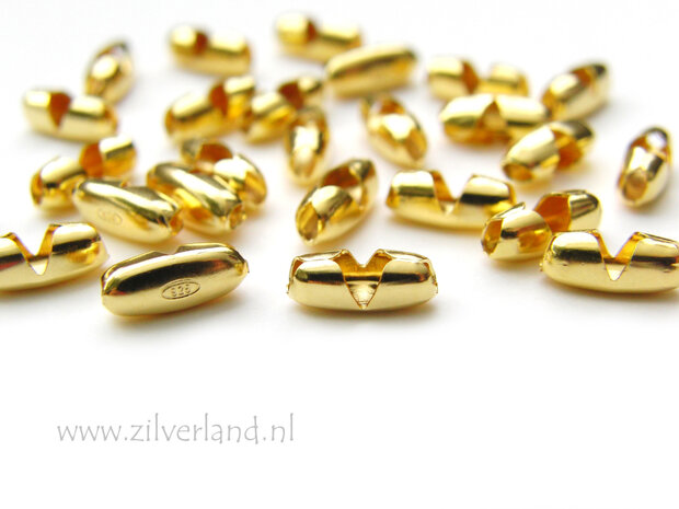 Sterling Zilveren Sluiting voor Balletjesketting- Verguld