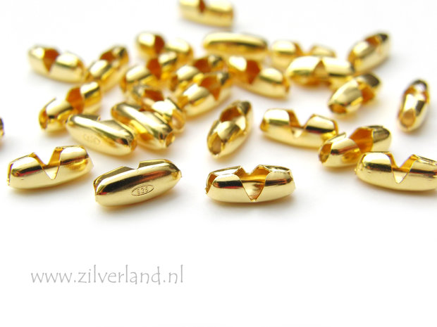 Sterling Zilveren Sluiting voor Balletjesketting- Verguld