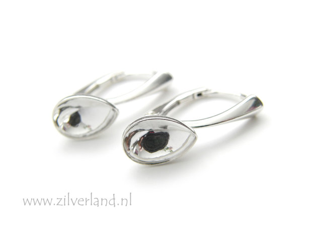 Sterling Zilveren Oorhaken voor UV Hars/Resin of 10mm Swarovski Druppel