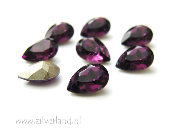 1 Stuk 10mm Swarovski Druppel "Amethyst"