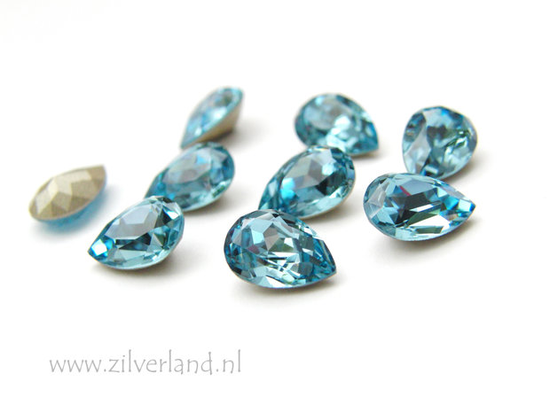 1 Stuk 10mm Swarovski Druppel "Aquamarine"
