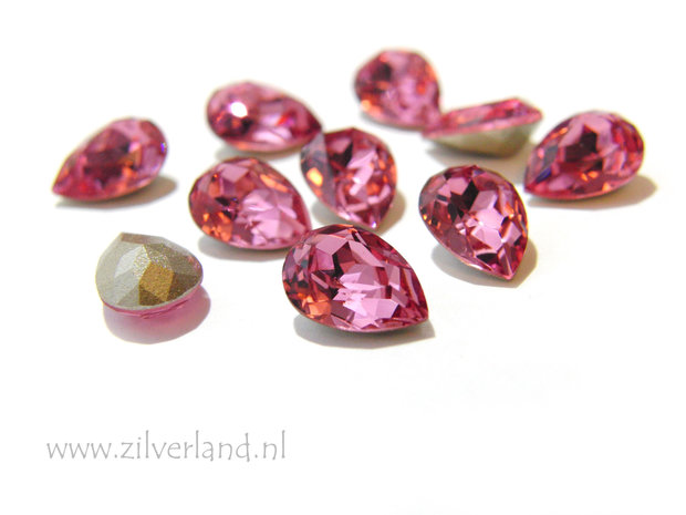 1 Stuk 10mm Swarovski Druppel "Rose"