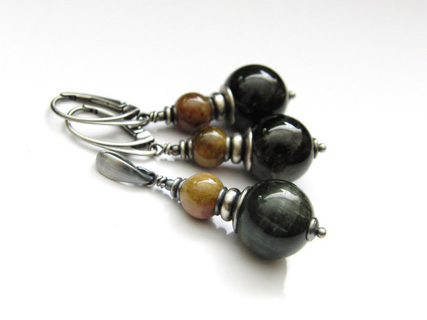 Sieraden Set- Sterling Zilveren Oorbellen en Hanger met Toermalijn