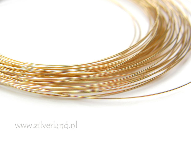 50 cm 0,4mm Sterling Zilveren Draad Hard- Verguld