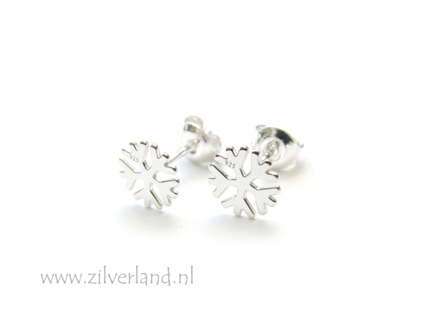 Sterling Zilveren Oorstekers- Sneeuwvlokjes