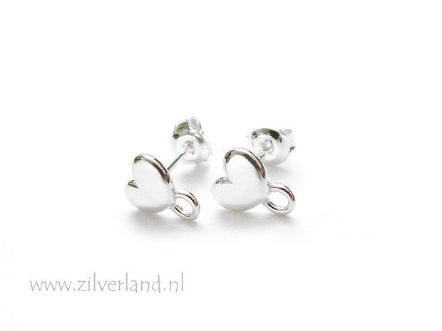 Sterling Zilveren Oorstekers- Hartjes