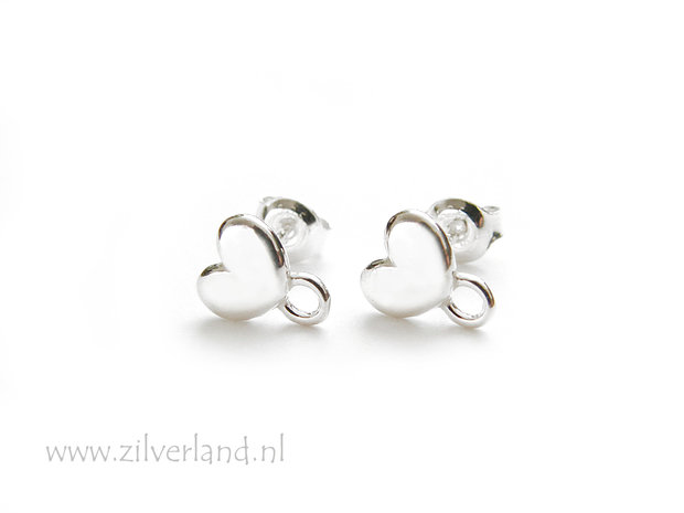Sterling Zilveren Oorstekers- Hartjes