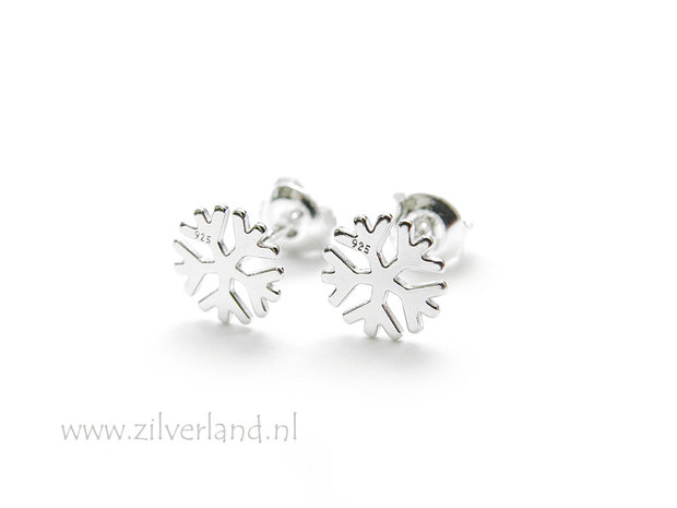 Sterling Zilveren Oorstekers- Sneeuwvlokjes