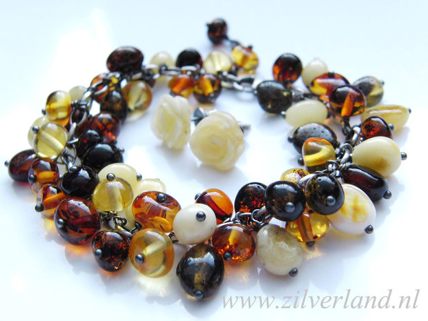 Gereserveerd- Zilveren Armband met Barnsteen