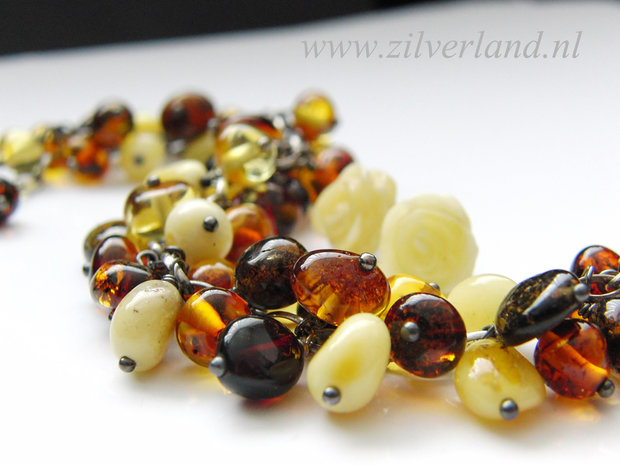 Gereserveerd- Zilveren Armband met Barnsteen