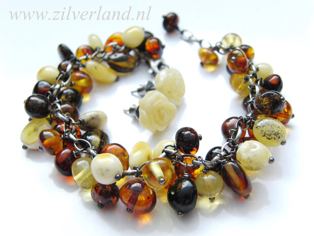 Gereserveerd- Zilveren Armband met Barnsteen