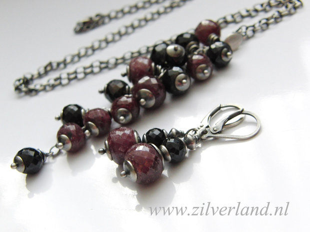 Edelstenen Hanger met Robijn en Saffier