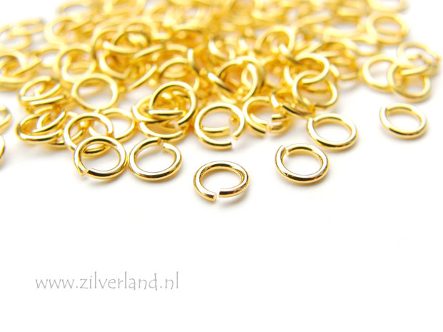 10 Stuks 0,70x4,30mm Sterling Zilveren Montageringen- Verguld