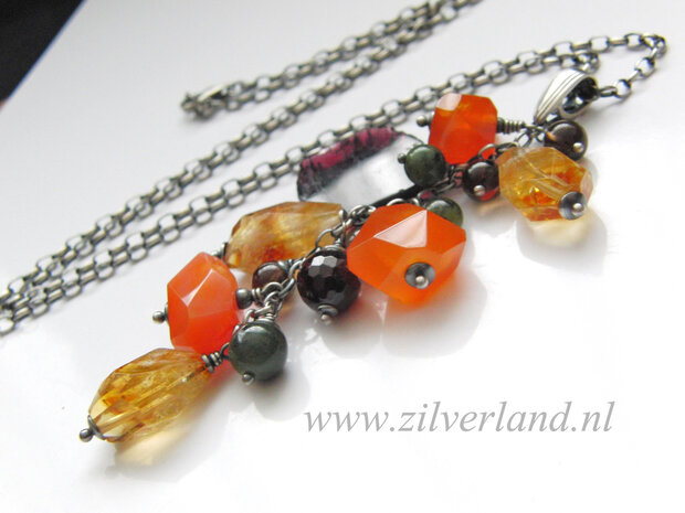 Handgemaakte Zilveren Ketting met Edelstenen