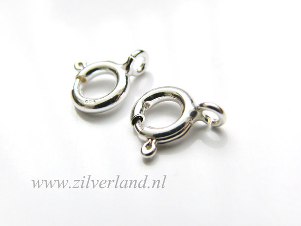  8mm Sterling Zilveren Veerring Slot