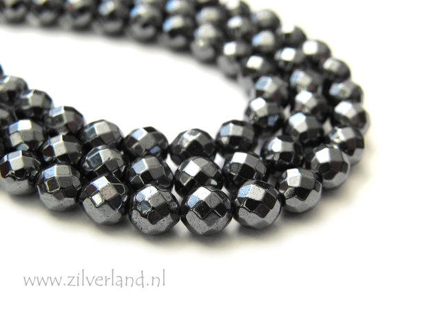 6mm Hematiet Edelstenen Kralen- Facet