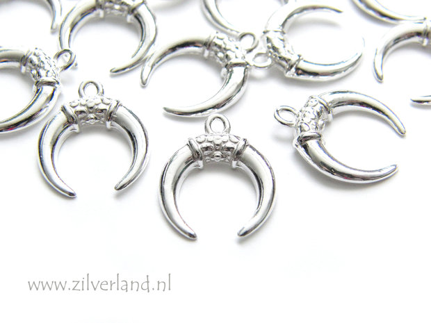 Sterling Zilveren Hanger- Maan met Versiering