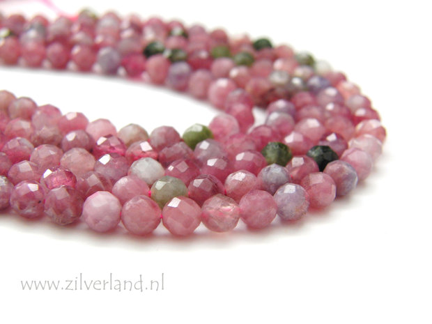 4mm Toermalijn Edelsteen Kralen- Facet