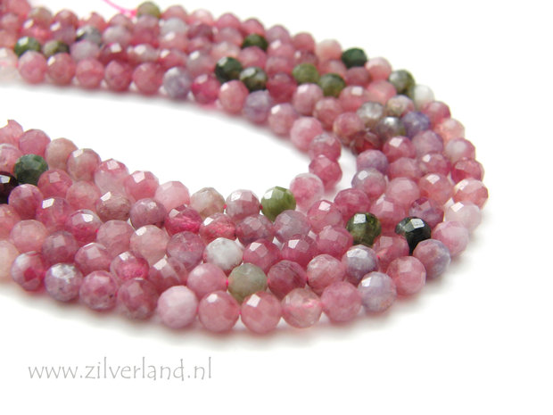 4mm Toermalijn Edelsteen Kralen- Facet