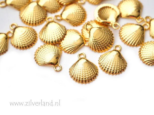1 Stuk Sterling Zilveren Hanger- Schelp Verguld